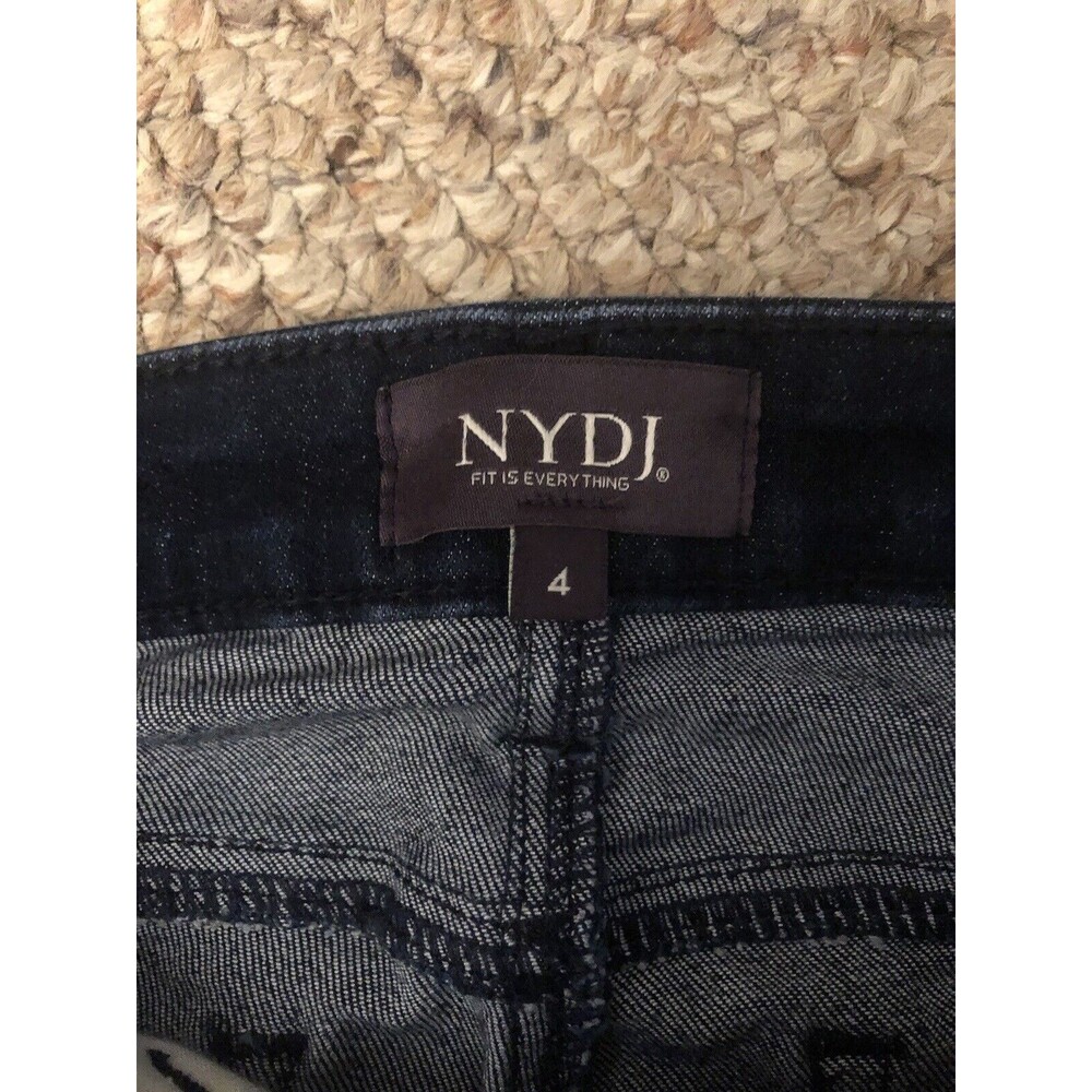NYDJ Women Jeans Size 4 Blue Mid-Rise Sheri Slim Straight Leg Stretch Denim - Picture 2 of 10